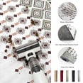 thumbnail image 6 of Round Area Rug 4ft Boho Diamond Floor Carpets Indoor Floor Area Mat Stain-Proof Mat Circle Rugs for Living Room Dining Room Kitchen Bedroom, Bohemian Geometric Stripes Beads Sofa Throw Carpet, 6 of 9