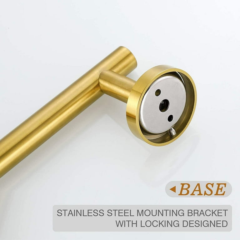 9 Inch Brushed Gold Towel Bar for Bathroom Total Length 12 Inch