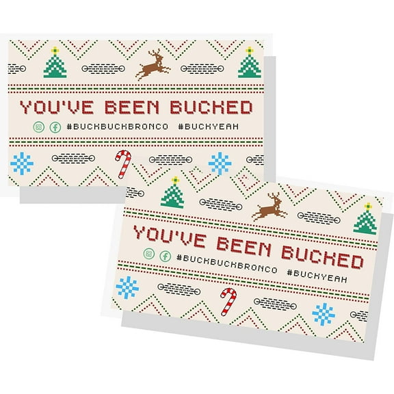 Lashicorn Christmas Buck Buck Bronco Youve Been Bucked Tags  50 pk  Holiday Ugly Sweater #BuckBuckBronco #BuckYeah Game Attach Cards to Rubber Horse Duck Figurines 2x3.5