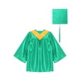 thumbnail image 4 of YONGHS Girls Graduation Gown Cap Set Kindergarten Preschool Church Robe Kids Children Uniform Outfit Green 27, 4 of 5
