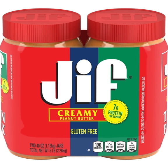 Jif Creamy Peanut Butter Twin-Pack, 80-Ounce (2 pack)