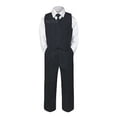 thumbnail image 3 of 6pc Formal Baby Boy Toddler Black Vest Necktie Suit w/ Extra Color Vest Set S-7, 3 of 5
