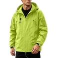 thumbnail image 6 of Jessboyy Mens Windbreaker Jacket with Hood Long Sleeve Rain Shell Jackets with Pockets Waterproof Windproof Outdoor Jacket Green,XXXL, 6 of 7