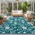 thumbnail image 2 of Area Rugs 4'x6'. Green White Floral Carpet Runner Indoor Outdoor Rugs Home Decor Aesthetic, Farmhouse Retro Botanical Leaves Non Slip Mats Washable Accent Rug for Living Room Bedroom, 2 of 8