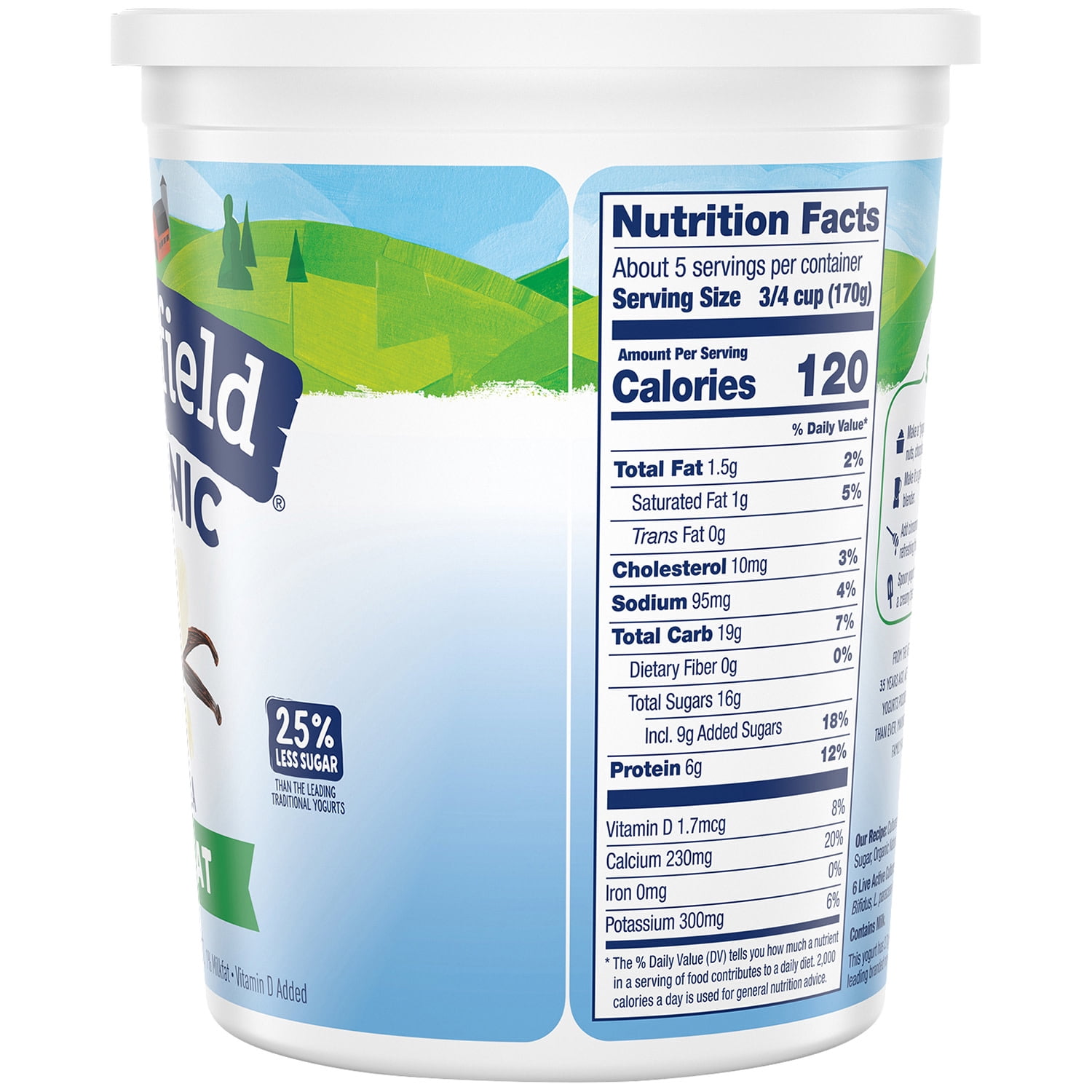 Stonyfield Organic Lowfat Yogurt, Vanilla, 32 oz.