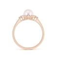 thumbnail image 2 of ANGARA Japanese Akoya Cultured Pearl Halo Engagement Ring in 14K Rose Gold for Women | June Birthstone, Birthday, Anniversary, Jewelry Gift for Women | Pearl Ring, 2 of 8