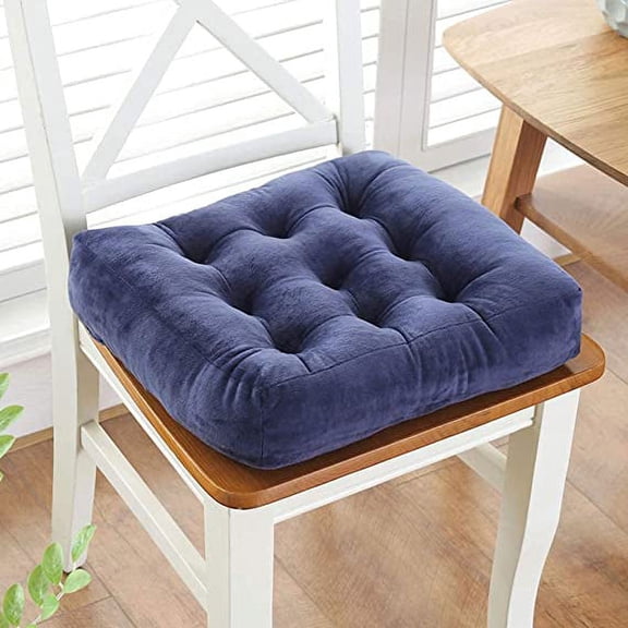 Namzi Square Chair Pad 40*40cm Kitchen Chair Pads, Dining Room Cushion, Plush Seat Cushion, Super Soft Chair Pad, 1 Piece,Dark Blue
