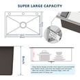 thumbnail image 4 of 32" x 18" Undermount Kitchen Sink Stainless Steel Silver Single Sink Modern Design Durable With Multiple Accessories, 4 of 9