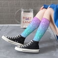 thumbnail image 3 of Lsque Multicolor Glitter Printed Crew Socks Men's Women's LightWeight Thin Casual Calf Socks ,Knee High Socks,Cotton Socks, 3 of 9