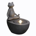 thumbnail image 2 of LED de poliresina Fountain Hi-Line Gift Ltd para meditar con forma de rana, 2 of 7