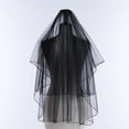 thumbnail image 3 of Black Veil for Halloween Festival Roleplay Costume Accessory Tulle Veil Bride Cosplay Veil for Theme Party Headwear, 3 of 9
