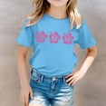 thumbnail image 2 of MEZZALL T-Shirt pour Filles, Imprimé Floral, Col Rond, Manches Courtes, T-Shirt Décontracté, Confortable, 3-4 Ans, 2 of 5