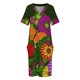 thumbnail image 3 of Hermoso vestido de bolsillo suelto con arte floral botánico, vestido de dama de honor para mujer, ropa de mujer, vestido de noche elegante y chic, 3 of 6