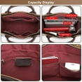 thumbnail image 4 of Genuine Leather Shoulder Tote Purse for Women Retro Multicolor Splicing Handbag Satchel Ladies Fashion Crossbody Bag, 4 of 7