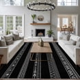 thumbnail image 3 of Geometric Black Area Rugs 5x7 ft Ethnic Stripes Washable Rug Non Slip Indoor Carpet Absorbent Floor Mat for Living Room Bedroom Dining Room, 3 of 9
