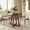 Beige, variant on Modern Dining Chairs Set 2 Solid Wood Backrest Upholstered Pu Leather Dining Chairs