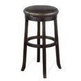 thumbnail image 2 of Benjara Elon Swivel Barstool Set of 2, Black Faux Leather Cushioned, 30 Inch, 2 of 5