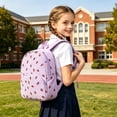 thumbnail image 5 of FUZHIQ Strawberry Print School Backpack for 3rd 4th 5th 6th Grade, Cute Fruit Pattern Bookbag with Front Pocket, Casual Lightweight Elementary School Bag, Purple, 5 of 5