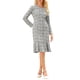 thumbnail image 2 of Vestido de cóctel elegante de mujer tipo sirena de manga larga de tweed, vestido ajustado L blanco, 2 of 5