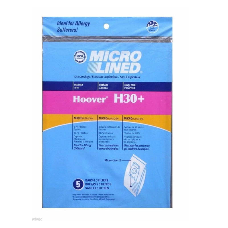 Hoover Canister Vacuum Cleaner 99.7 Microfiltration Type SR Bags 3 Pk Part 325