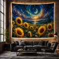 thumbnail image 4 of Sunflower Field Beside a Reflective Lake, Serene Celestial for Nature Lovers, Botanical Wall Art, Housewarming Gift, Tapestry Wall Hanging for Bedroom and Living Room, 4 of 5
