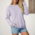 thumbnail image 2 of Dmsael Tshirts for Women Womens Fall Tops Long Sleeve Shirts Casual Tunic Top Basic T Shirts Tees Light Purple,L, 2 of 7