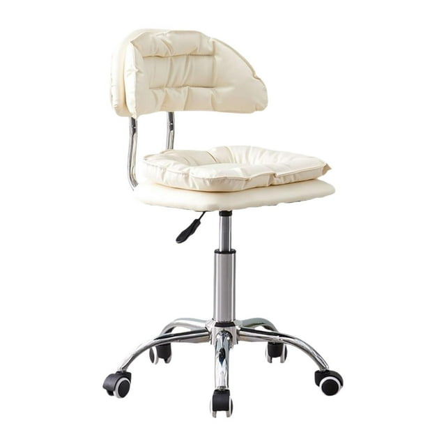 DOLITY Swivel Stool Modern Salon Stool for Hair Stylist for Beauty Drafting Kitchen White