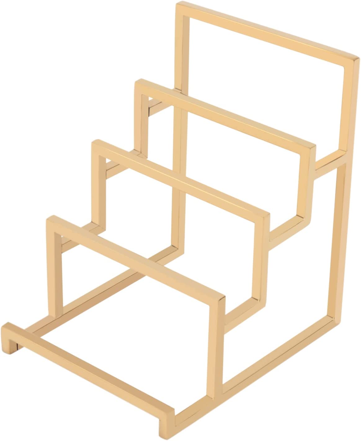 Fichiouy 4 Layer Wallet Display Shelf Gold Wallet Display Storage Stand