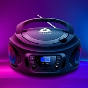 KLIM CD Boombox Portable Audio, FM Radio, Rechargeable Battery, Bluetooth, MP3 and AUX. Equipped with Neodymium Speakers - REFURBISHED