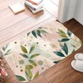 thumbnail image 5 of 1pc Floral Pattern with Leaves Absorbent Non-Slip Bathroom Thickened Flannel Rug Decor,Soft,Quick Drying,Suitable For Indoor/outdoor Use,Bathrooms,Bedrooms,Kitchens,Terrace,Laundry Rooms,16"x24", 5 of 9