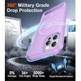 thumbnail image 4 of Funda Magnética con Soporte invisible Integrado, Delgada y Fina, para iPhone 12 Pro Max 6.7", Morado Claro, 4 of 7