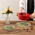 thumbnail image 7 of FREEAMG Colored Flowers Placemats Set of 2, Woven Washers, Cotton, Round Large Pot Holder, Heat Resistant, for Pot Countertops, 7 of 7