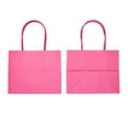 50 Pack Mini Pink Gift Bags with Handles, Bulk Kraft Party Favor Bags