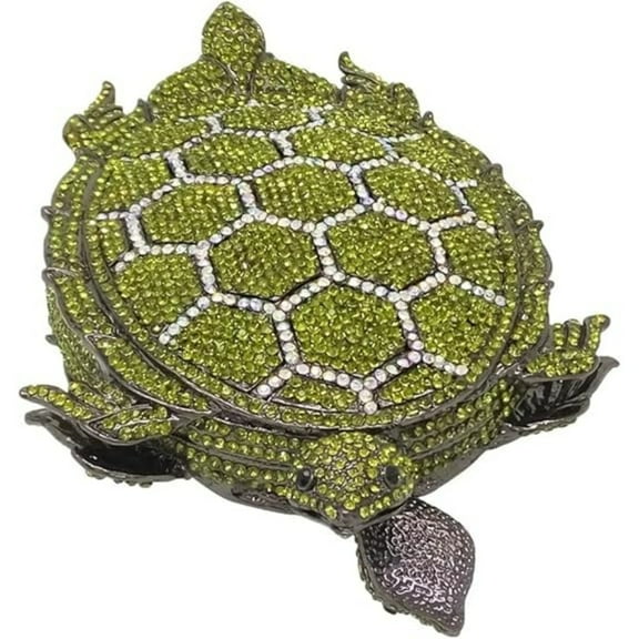 MASWLM Women Chic Mini Turtle shape Evening Bag Sparkle Rhinestone Clutch for Wedding Prom Party