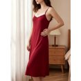thumbnail image 7 of Musefolio Women’s Sleeveless V-Neck Cami Nightgown Summer Lace Trim Slim Fit Solid Color Sexy Lingerie Sleepwear Dress S-XL, 7 of 7