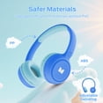 thumbnail image 3 of Monster Bluetooth Kids Headphones with Microphone, Wireless Headset for Children with 85/94dB Safe Volume, 60 Hours Playtime, On-Ear Kids Wireless Headphones for Boys and Girls/ School (Blue), 3 of 7