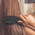 thumbnail image 4 of Hair Brush Black Leopard Cushion Base Hair Brushes Touch Paddle Oval Hairbrush, 4 of 7