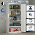 thumbnail image 5 of Marcree Metal Garage Storage Cabinets with Lock, 72" H White Storage Cabinet with Doors and Adjustable Shelves, Lockable File Cabinet, Steel Tool Cabinets for Home, Office, Garage, Shop, School, 5 of 9
