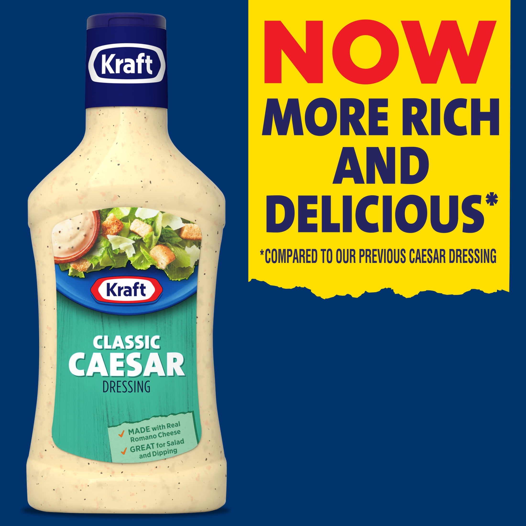 Kraft Classic Caesar Dressing, 16 fl oz Bottle