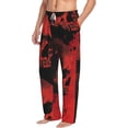thumbnail image 2 of Balery Red And Black Abstract Skull print Men's Pajama Pants,Ultra Lightweight Pjs,Lounge Pant-X-Large, 2 of 9