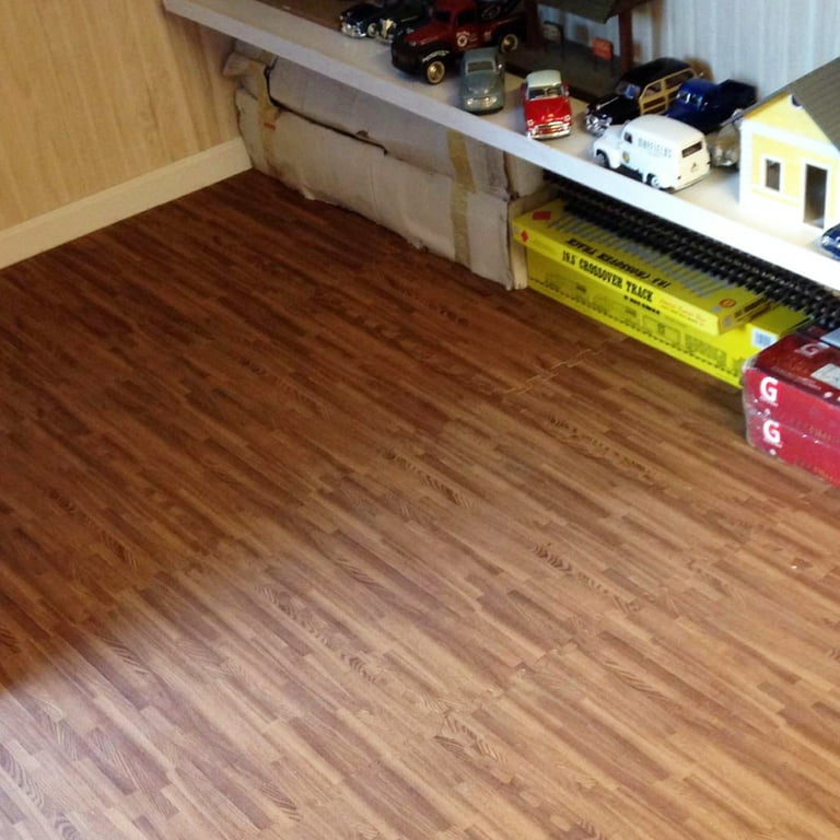 Greatmats Wood Grain Interlocking Wood Look Reversible Foam Tiles