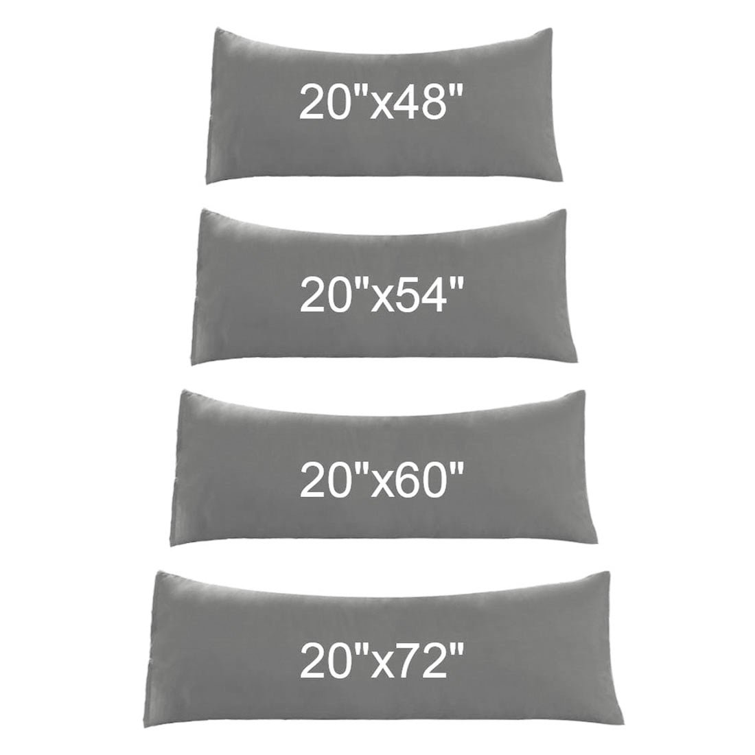 Unique Bargains Solid 90GSM Microfiber Body Pillow Case Grey 20"x48"