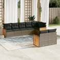 thumbnail image 1 of vidaXL Ensemble de Canapé de Jardin 8 Pcs avec Coussins en Poly Rotin Gris, 1 of 5