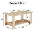 thumbnail image 4 of 2-Tier Coffee Table with Open Shelf, Wooden Texture Center Table with Rounded Edge, Rectangular Side Table for Small Space, Living Room, Apartment, Natural Wood, 4 of 9