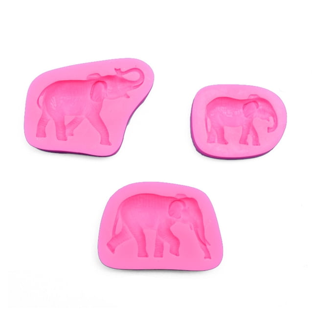 Silicone Molds Elephant Shape Silicone Mould Used For Making Cake Decoration Handmade Biscuits 3 Types Pink,Pink