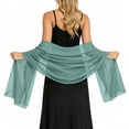 thumbnail image 6 of Shrysg Women's Flowing Chiffon Shawl Wrap Scarf Solid Color Casual Lightweight Cover-Up for Weddings Parties Daily Wear Dark Gray, 6 of 7