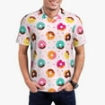thumbnail image 2 of Balery Donut Printed Men’s Short Sleeve Polo Shirt, Midweight Men's Shirt,Golf Polo shirts -3X-Large, 2 of 8