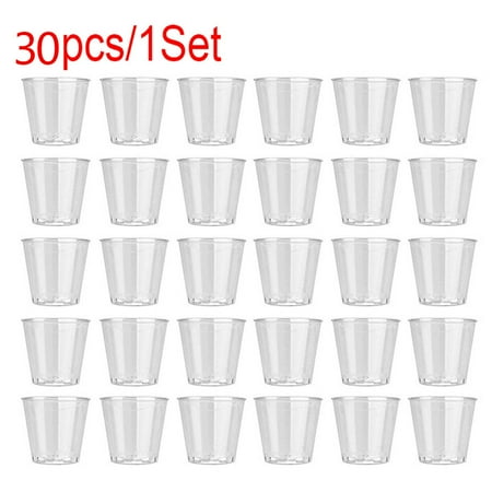 

Jiyugala Glass&Bottle Clear Disposable Party Shot Glasses Jelly Cups Tumblers Birthday 30PCS