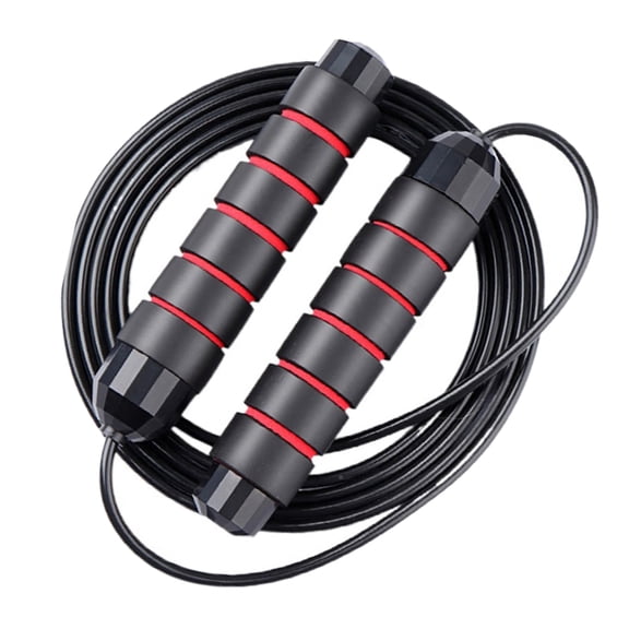 Professional Adjustable Jump Rope Weighted Steel Wire Skipping Rope for Cardio Speed Training Workout, Double Units (5.9 inches Handles / 15 cm)