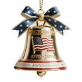 thumbnail image 4 of 4 Pcs USA 250th Anniversary Liberty Bell Ornament Christmas Bell Ornaments for Tree US Founding Pendant Gift Indoor Outdoor Hanging Decor 2D Flat Acrylic Doorbell Hanging Ornaments Decoration, 4 of 4